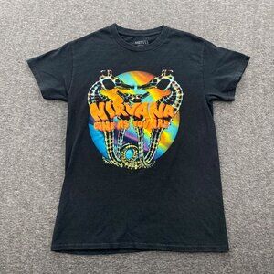 Nirvana Come As You Are Band Shirt Men's Small Black Seahorse Band Rock Tour Y2K